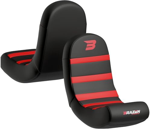 BraZen Piranha Ergonomic Junior Kids Gaming Chair Non Audio Foldable Floor Rocker Seat For Kids Video Games Chairs Junior Floor Rocker Video Gaming Chair - Red