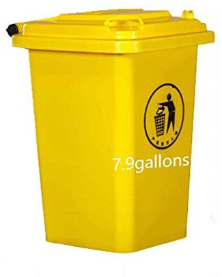 Myba - Cubo de basura con tapa abierta a mano, para exteriores, casa, cocina, jardín, comunidad o terraza. Papelera de plástico con tapa y cubo de basura sanitario para (tamaño D: D)