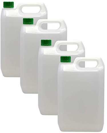 HDPE Jerry 5L 4 Pack with Optional Lids (Green)