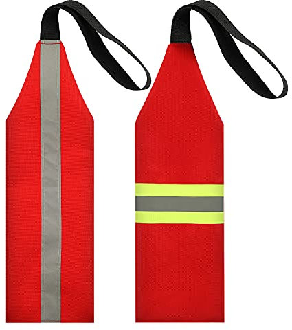 Ohmfluke 2 Pieces Safety Travel Flag Red Kayak Safety Flag with Webbing for Kayak Canoes Towing Warning Flag Safety Accessories