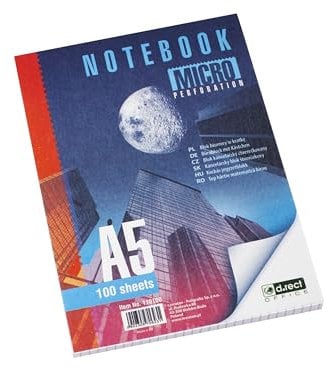 D.RECT 110100 Briefblock mit Mikroperforation | karierter Schreibblock | 70 g/m² | A5 | 100 Blatt