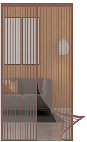 GOUER Magnetica per Zanzariera 160x250cm Rete di Ottima qualità Tenda Porta Magnetica Magnetica Anti-Zanzare Aria Fresca in & Keep Bugs out, Marrone