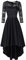 KOJOOIN Women Lace Dress Crew Neck 3/4 Sleeve Midi Dress 50s Vintage A-line Dinner Prom Dress for Party Cocktail Black-3/4 Sleeves L
