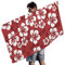 Damen Herren Rechteckig Strandtuch Badetuch Hawaii Hibiskus Blumen Rot Picknickdecken Strandmatte Handtücher Extra Groß Reisehandtuch für Spa Yoga Sport White 150x75cm