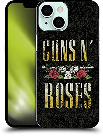 Head Case Designs Licenciado Oficialmente Guns N' Roses Texto Logo Pistola Arte Clave Carcasa rígida Compatible con Apple iPhone 13 Mini
