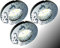 Trango 3er Set 6729IP65-031MO IP65 LED Einbaustrahler in Anthrazit matt inkl. 3x 5 Watt 3000K warmweiß Ultra Flach LED Modul für Bad Einbauspots, Dusche Deckenstrahler, Deckenlampe, Badleuchte