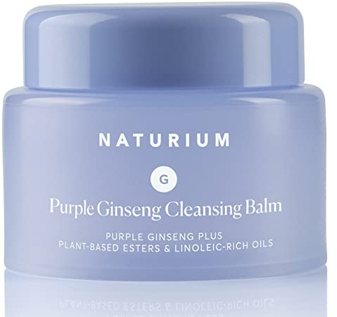 Naturium Purple Ginseng Cleansing Balm Plus Plant-Based Esters & Linoleic-Rich Oils, Smoothing Face Wash, 3.0 oz