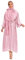 IWEMEK Strickjacke Frauen Muslimische Cardigan Lange Maxikleid + Hijab Kopftuch Passform Langarm Kaftan Damen Burka Abaya Islamic Dubai Arabisch Kleider Gebetskleid Gebetskleidung #B: Rosa Set L