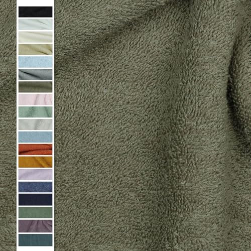 VmG-Store Frottee Stoff Meterware 15 Farben zum Nähen Bademantel Frotteestoff 145cm Breite (038 I Taupe)