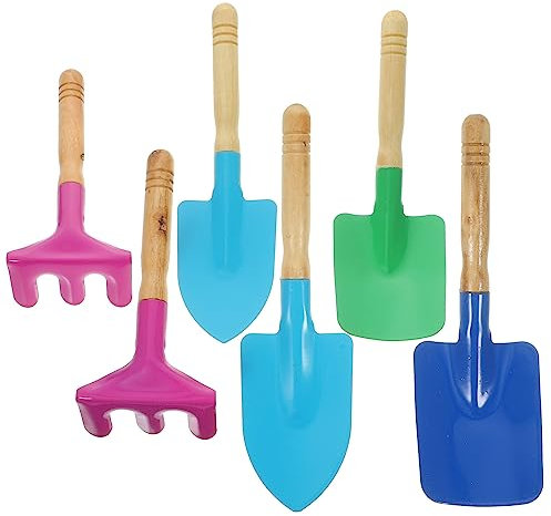 Veemoon 6-Teiliges Gartenwerkzeug Set Kinder Garten Handgeräte Set Rechen Schaufel Hacke