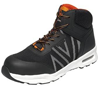 EMMA Safety MM43264748 Athletic Sicherheitsschuhe - Atmungsaktives Strickgewebe für optimalen Komfort und Leistung - Modell: New York - EU Größe: 48 - Farbe: Schwarz & Grau