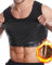 Herren Sauna Weste Saunaanzüge Body Top Shapewear Fitness Korsett Schwitweste Sport Gym Tank Top Kompressionsshirt Ärmellos T-Shirts, Schwarz, L