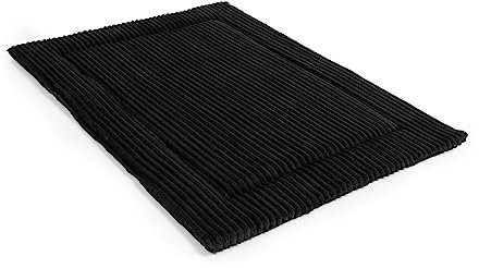 Wallace & Jones | Hundekissen große Hunde waschbar, ca. 110 x 80cm, Hunde Liegematte Cardi, Liegedecke XL, Hundematte samtartiges Breitcordstoff, Farbe schwarz