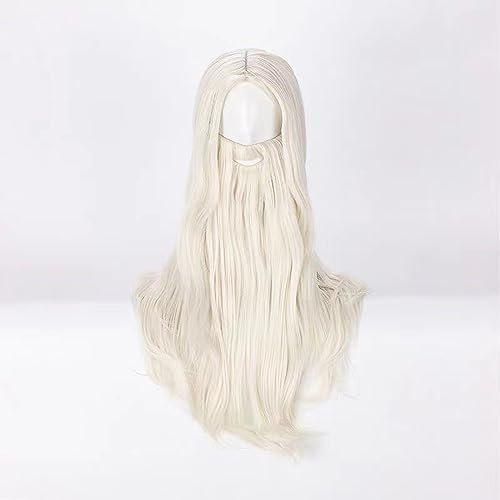NEZIH Albus Dumbledore Perücke Cosplay Es Haar Hellblondes Langes Haar + Bart Kostüm, Geeignet Für Halloween-Party, Karneval, Anime-Messe, Mit Perückenkappe, Dekorativem Zubehör, Anime-Geschenk