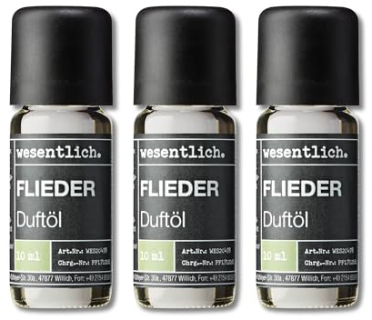 wesentlich. Duftöl Set - harmonische Duftkompositionen für Duftlampe, Diffuser und Kerzen – 3er Set Flieder