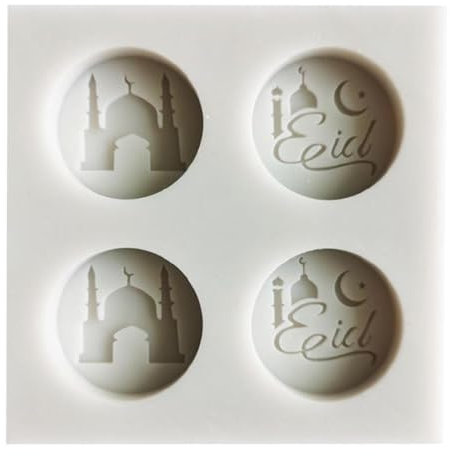 Eid - Molde de silicona para fondant, diseño árabe para galletas, chocolate, azúcar, huevos de Pascua, chocolate