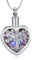 VCCWYQK Herz Urne Halsketten für Asche für Frauen Einäscherung Schmuck Blume Memorial Mini Keepsake Asche Hollow Anhänger (I)