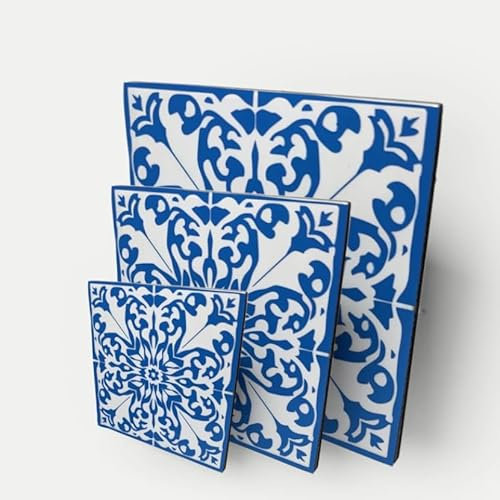 Stixl - Fliesenaufkleber, Fliesenfolie, Azulejo - transparent, sebstklebend, rückstandsfreientfernbar (40, 20 cm x 20 cm)