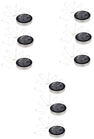 ARTIBETTER 9 Pcs Bottle Cap String Lights Yard Solar Lamp Mason Jar Solar Lights for Outside Hanging Lantern Solar Lights Mason Jar Table Centerpiece Christmas Glass Bottle Desk Lamp Plastic