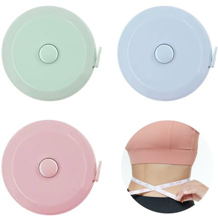 200cm Massband Körper Schneidermaßband - Einziehbares Maßband ideal zum Nähen, Weiches Körpermaßband Measuring Tape zum Messen von Länge, Brust, Taille, cm und inch (3 Stück, 200cm/79 Zoll)