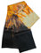 GIMIRO Satin Seidenschal Doppelschichten 150 x 16cm Krawatte Blumen Taillengürtel für Blazer, Mantel, Kleid (55# Black - Orange)