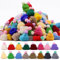 YeyeCyrilze 100pcs Mini MüTzen Zum Basteln Mini MüTzen FüR SorgenwüRmchen ZubehöR MüTzen FüR GlüCkswüRmchen Mini StrickmüTzen Zum Basteln Hut Basteln Von Weihnachte (100 Pcs Es Gibt Einen Ball)