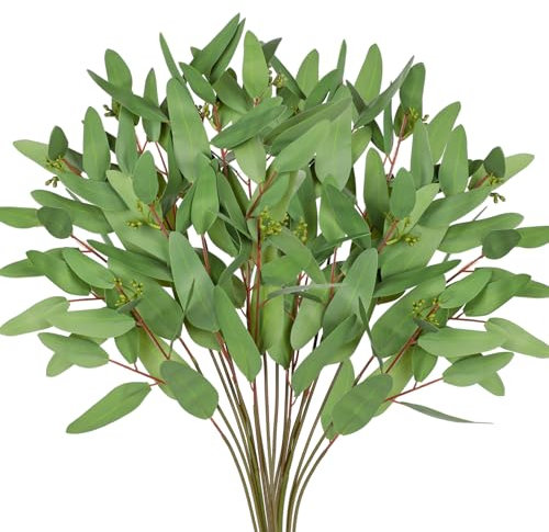 Arborus 6 rami artificiali, lunghi 80 cm, rami decorativi e rami, rami artistici come vero verde eucalipto, ramoscelli di fiori artificiali, decorazione per la cucina, il bagno, decorazione per la