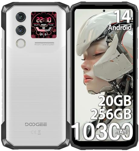 DOOGEE Blade 10 Max Telephone Portable Incassable 2024, 20GB+256GB Téléphone incassable, 6,56 Pouces avec écran 1,54 Pouces, 10300mAh 50MP+8MP, 4G Triple SIM/NFC/Facial ID/GPS