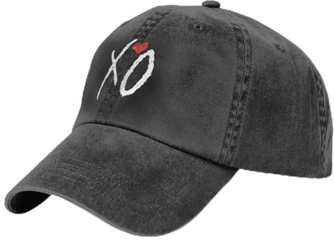 QIYAEUA Unisex XO Gewaschene Baseballkappe Herz süße Trucker Hut Sommer Männer Frauen Kpop Logo Snapback Cap