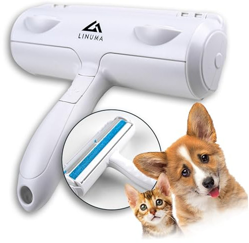 LINUMA® Fusselrolle Wiederverwendbar, Fusselrolle Tierhaare, Fusselrolle Kleidung, Fusselroller, Lint Roller, Tierhaarentferner, Katzenhaarentferner, Fusselbürste, Hundehaare entfernen