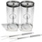 Cesta Giratoria Cilíndrica para Parrilla Barbacoa Acero Inoxidable (2 Pack, 10×20cm) - Asador para Pescado, Carne y Verduras - Cesta Barbacoa con Accesorios para Parrilla BBQ Exterior