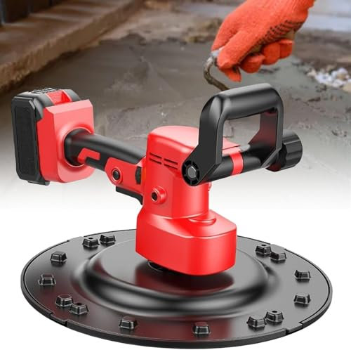 Ponceuse à béton électrique, machine de lissage de mur à dissipation de chaleur poreuse, for mur de construction, mortier(2battery)