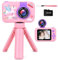 Kinderkamera, GuKKK Kinder Kamera 1080P HD Bildschirm, 2.4in Digitalkamera mit 32GB-Karte, Selfie Digitalkamera Kinder, Stativ, 180°Flip Objektiv, Mädchen Jungen für Geburtstagsgeschenk Weihnachten
