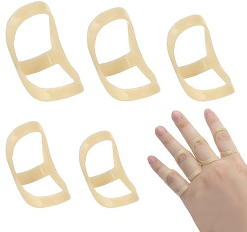HENGBIRD 5 Stück Fingerschiene Wasserdicht Fingerschutz Finger Schiene Finger Trigger Ovale Fingerschienen Finger Splint Fingerglätter für Arthritis Fingergelenkschutz Schlegelfinge (6,7,8,9,10)