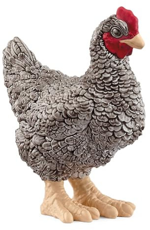 schleich Farm World | Plymouth Rock Huhn 13997 | schleich Bauernhof Spielfigur | detailgetreue Tierfiguren | tolles Geschenk für Jungen und Mädchen | Bauernhof Spielzeug ab 3 Jahre | 2 x 4 x 4 cm