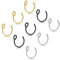 Tucnoeu 9pcs Fake Piercing Nasenring, Fake Nose Ring, Fake Nasenpiercing, Edelstahl Nasenpiercing Fakes Ring, Nasenring Fakes, 8mm(Silber Schwarz Gold)