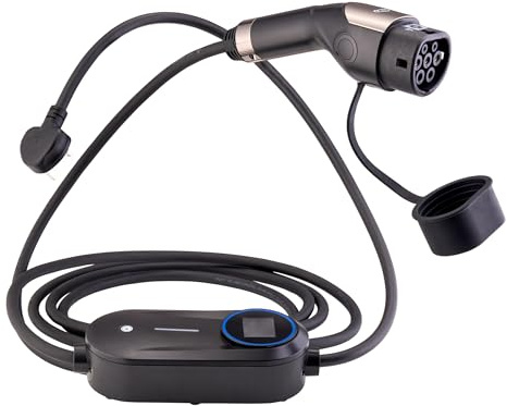 Quinton Hazell Type 2 EV Charging Cable | Type 2 to UK 3 Pin Plug With Controller - 3.7 kW | 5 Meter
