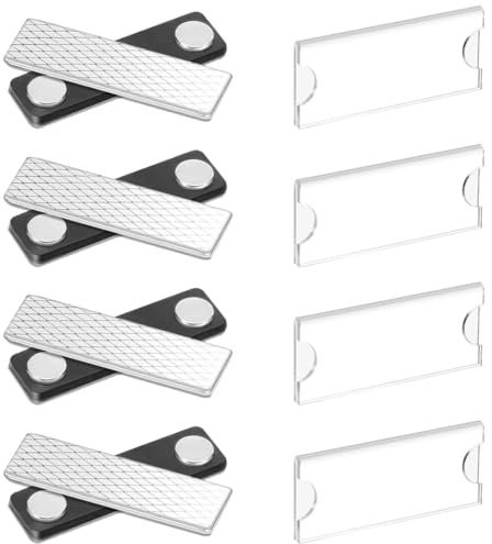 SGERUFZ 4 Pcs Badges Personnalisables Aimantés avec Puissants Aimants au Néodyme