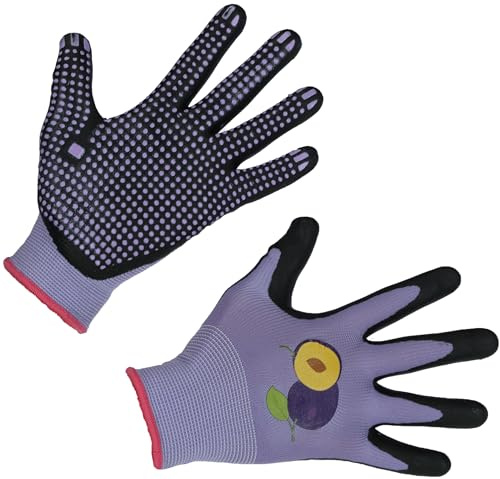 KERBL works Gartenhandschuhe Blossom, 8/M Damen | 1 Paar Lavendel, Arbeitshandschuhe mit Nitrile-Noppen, grifffest, Garten, Beet, Pflanzenarbeiten