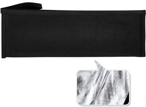 Bestecktasche für unterwegs - Kann Gegenstände bis zu 31 cm halten (1 Stück, Schwarz), Camping Bestecktasche mit Reißverschluss, Aluminium Innenfolie Leer Aufbewahrungtasche für Besteck, Cutlery Pouch