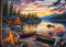 Lakeside Cobin Jigsaw Puzzles for Adults 1000 Jigsaws Cozy Campfire Canoes 1000 Piece Jigsaw Puzzles for Adults
