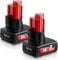 2X M12 8.0Ah Replacement for Milwaukee 12V Battery XC 48-11-2410 48-11-2420 48-11-2411 48-11-2401 48-11-2402 with LED Indicator