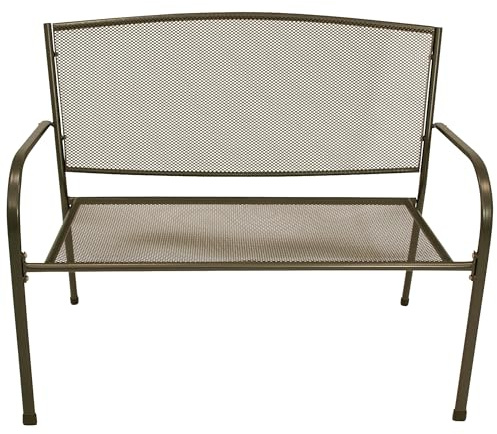 TPFGarden Outdoor Bank Glasgow PRO - Gartenbank 2-Sitzer - Stahlbank - Streckmetall anthrazitgrau