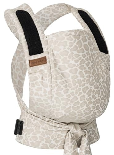 Hoppediz Bondolino b.pure Babytrage ab Geburt für Neugeborene, Kigali | Ergonomische Halbschnallentrage mit gepolsterten Trägern – mitwachsend 3–20 kg, inkl. Anleitung