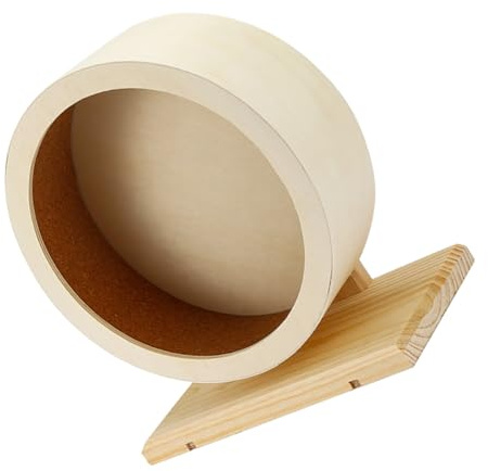 VICASKY Hamster Laufrad Holz mit Kork bezug Leises Laufrad für Kleine Haustiere Wie Hamster Mäuse und Meerschweinchen Mittlere Geräuscharmes Kleintier Trainingsrad
