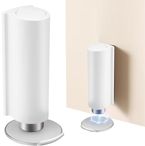KINDLUME Magnetischer Türstopper, Unsichtbarer Türgriff zum Kleben, Edelstahl Tür-Anker ohne Bohren, für alle Innentüren im Haushalt und Büro, Türstopper Weiß