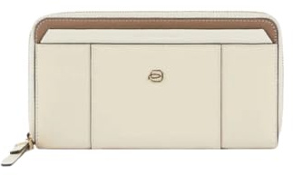 Piquadro Geldbörse Damen, Vier Fächern Frau Leder beige/Leder