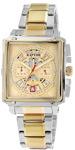Raptor Damen Armbanduhr Analog in Bicolor, Gesamtlänge 23.5 cm, Edelstahlarmband – 3 ATM