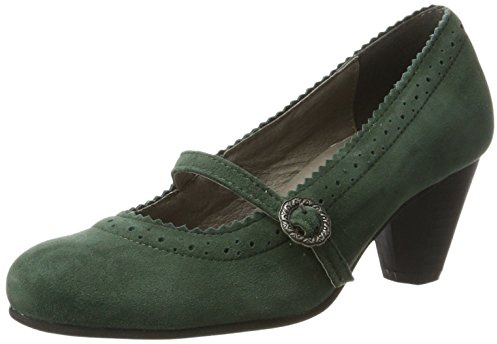 HIRSCHKOGEL damer 0590437 pumps, Grön brun - 39 EU