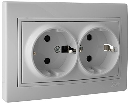 SOLERA 65331 Base Doble DE Enchufe 2P+T con Obturador 16A 250V, 50 W, 250 V, Neutro